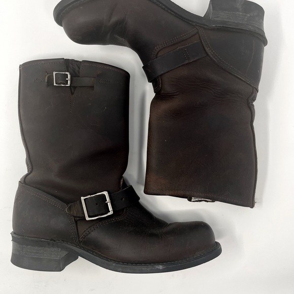 Frye Boots Moto Harness Chunky Dark Brown Size 9 - Picture 8 of 8